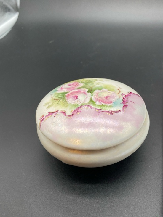 Other - Hand painted Trinket/Powder Box Lidded Footed